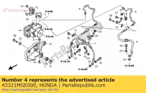 honda 43321MGE000 sub pipe comp. b, brake - Bottom side