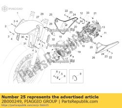 Aprilia 2B000249, Pilier rh, OEM: Aprilia 2B000249