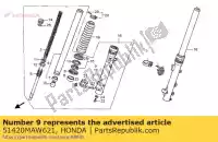 51420MAW621, Honda, case comp., r. inferior honda xl 600 1988 1990 1991 1992 1993 1994 1995 1996, Novo