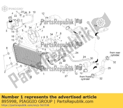 Aprilia 895998, Enfriador de agua cpl., OEM: Aprilia 895998