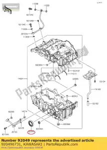 Kawasaki 920490731 óleo de vedação, 32x52x10 - Lado inferior