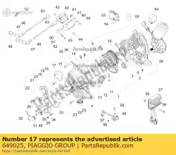 Aqui você pode pedir o placa de parada da transmissão do freio em Piaggio Group , com o número da peça 649025: