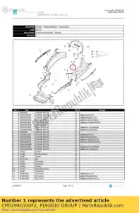 Piaggio Group CM02940100F2 couvercle latéral rr lh - La partie au fond