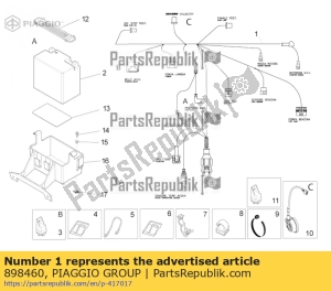 aprilia 898460 main wiring harness - Bottom side