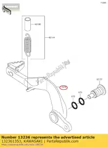 Kawasaki 132361353 palanca-comp, freno, pedal - Lado inferior