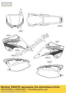 Kawasaki 560670984 padrão, tampa lateral, direita - Lado inferior