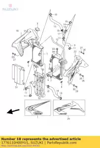 suzuki 1776110H00YU1 couvercle, radiateur, - La partie au fond