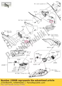 kawasaki 230080044 socket-assy,signal lamp, er650 - Bottom side