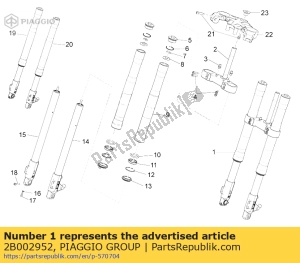 aprilia 2B002952 gabel - Onderkant