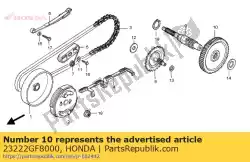 Here you can order the gear, final (75t) from Honda, with part number 23222GF8000: