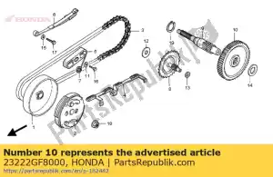 honda 23222GF8000 gear, final (75t) - Bottom side