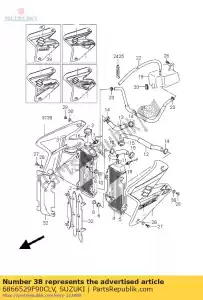 Suzuki 6866529F90CLV tape, radiator c - Onderkant