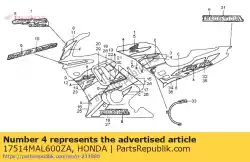 Tutaj możesz zamówić pasek c, l. Zbiornik paliwa (###) * typ1 * (typ1) od Honda , z numerem części 17514MAL600ZA: