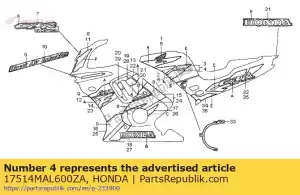 honda 17514MAL600ZA stripe c, l. fuel tank (###) *type1* (type1 ) - Bottom side