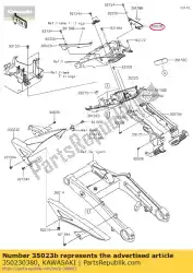 Aquí puede pedir guardabarros trasero, dcha. De Kawasaki , con el número de pieza 350230380: