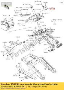 Kawasaki 350230380 para-lamas traseiro, direita - Lado inferior