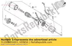 Here you can order the motor assy., starter from Honda, with part number 31200MEG003: