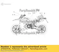 2H000436, Piaggio Group, naklejka na panel boczny prawy derbi senda r drd x treme senda sm drd x treme zdpab zdpaba01, zdpabb0,  0 50 2014 2016 2017, Nowy