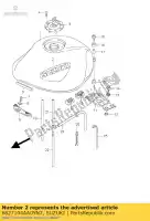 6827104AA0YN7, Suzuki, emblème (noir) (y suzuki gsf 600 1200 2001 2002 2003 2004, Nouveau