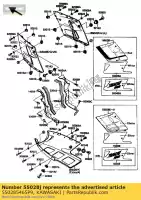 550285465P9, Kawasaki, motorkap, zijkant, rechts, rood / w kawasaki zx 1000 10, Nieuw