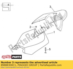 Aprilia 89888300C1, Tylne siod?o. czarny, OEM: Aprilia 89888300C1