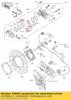 430480017, Kawasaki, pinza de pistón zg1400caf kawasaki  tr zzr 1400 2010 2011 2012 2013 2014 2015 2016 2017 2018 2019 2020 2021, Nuevo