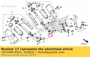 Honda 18374ML4003 banda, l. ex. tubo - Lado inferior