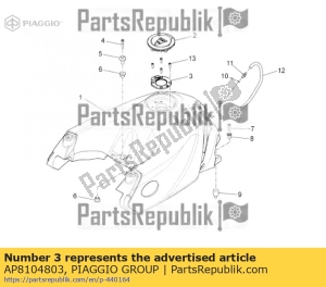 aprilia AP8104803 guarnizione del tappo di rifornimento carburante - Il fondo