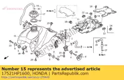 plaat, r. Fr. Tank van Honda, met onderdeel nummer 17521HP1600, bestel je hier online: