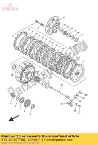 yamaha 93310230T700 lager, cilindrisch (2vm) - Onderkant