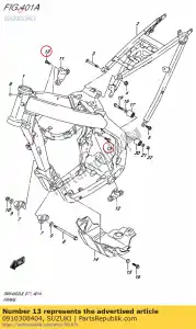 suzuki 0910308404 parafuso, eng mtg up - Lado inferior