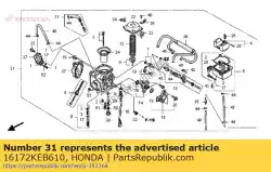 Ici, vous pouvez commander le col, réglage auprès de Honda , avec le numéro de pièce 16172KEB610: