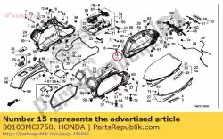 Ici, vous pouvez commander le col, réglage d'aile auprès de Honda , avec le numéro de pièce 80103MCJ750: