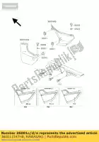 360011597H8, Kawasaki, cover-side, lh, ebbenhout kawasaki zrx  c zrx1100 1100 , Nieuw