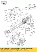 550225239290, Kawasaki, cover-koplamp, l. groen kawasaki d tracker 150 , Nieuw