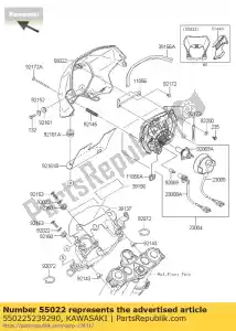 Kawasaki 550225239290 lampada frontale, l. verde - Il fondo