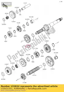 kawasaki 132621551 01 marcha, entrada hi, 26t - Lado inferior