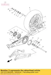 yamaha 2SC2533800P0 cast wheel, rear - Bottom side