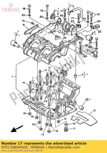 yamaha 970130604500 perno, hexágono - Lado inferior