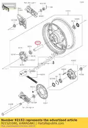 kraag, rr hub, l = 152,5 zx600-g1 van Kawasaki, met onderdeel nummer 921521080, bestel je hier online: