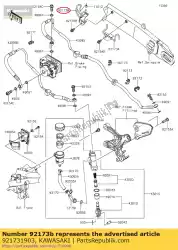 Here you can order the 01 clamp,swa,fr from Kawasaki, with part number 921731903: