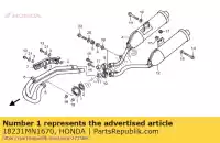 18231MN1670, Honda, przegub, np. rura honda xr  r nx dominator nx650 xr600r 600 650 , Nowy