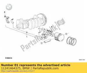 bmw 11241464375 connecting rod - 420g pl 125 mm  (to 08/1992) - Bottom side