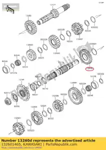 kawasaki 132601465 engrenagem, saída 2ª, 26t kl650-c1 - Lado inferior