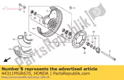 Here you can order the no description available at the moment from Honda, with part number 44311MGR670: