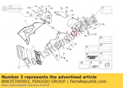 Aprilia 89835700XR3, Lh air duct. red, OEM: Aprilia 89835700XR3