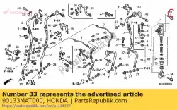 Aqui você pode pedir o parafuso, soquete de flange, 8x32 em Honda , com o número da peça 90133MAT000: