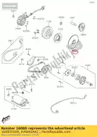 16085Y009, Kawasaki, ingranaggio, motorino d'avviamento kvf300ccf kawasaki  brute force kvf 300 2012 2013 2015 2016 2017 2018 2020 2021, Nuovo