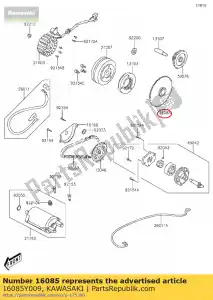 kawasaki 16085Y009 engranaje, arrancador kvf300ccf - Lado inferior