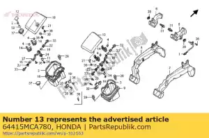 Honda 64415MCA780 couverture, r. poche - La partie au fond